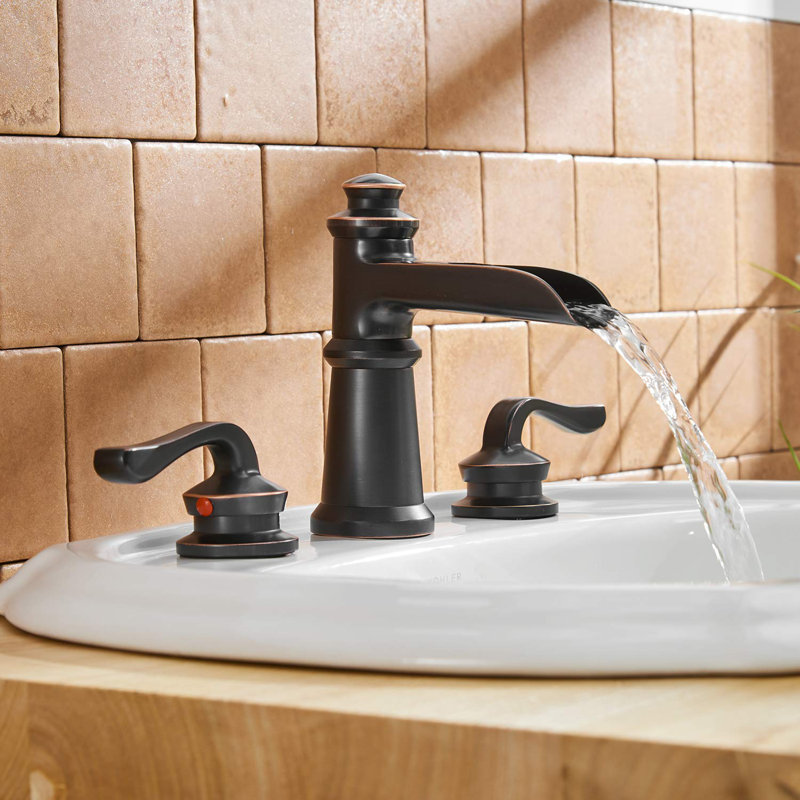 8-16 Inch 3 Holes 2 Handle Widespread Bathroom Sink Faucet, Yes, Oil Rubbed Bronze