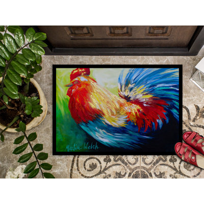 Tapis de porte intérieur anti-dérapant à oiseau coq chief big Jaiden