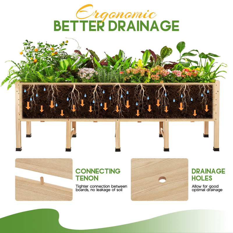 7 × 2 ft Elevated Garden Bed With Legs – 16″ Deep Raised Planter Box for Vegetables, Flowers & Herbs, Easy Assembly