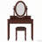 Vanity Desk with Adjustable Angle Mirror and Cushioned Stool Set, Velvet Fabric Lining 5 Drawers-231637690
