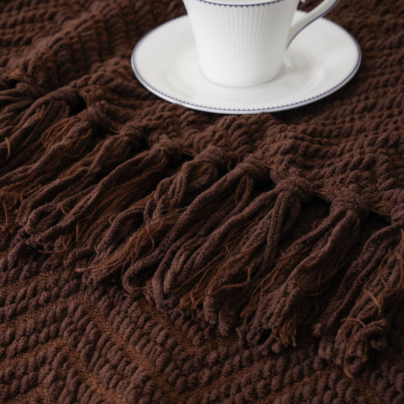 Jeté pour canapé, jeté chaud super doux pour lit simple, couverture en chenille tissée en tricot polyvalente pour le décor de la chambre à coucher