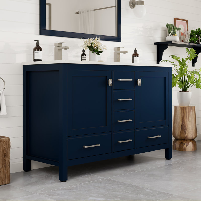 Ensemble de meuble-lavabo double 48 "London, Argent argent