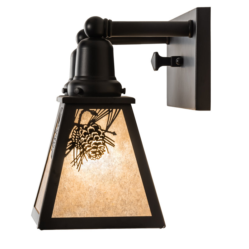 - Light Vanity Light, 10.5" H x 17" W x 8.5" D, Silver, Satin Black Wrought Iron