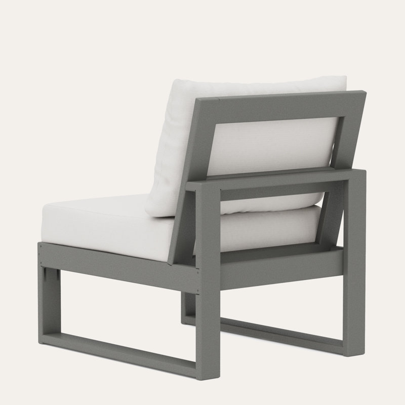  POLYWOOD® Edge Modular Armless Chair, Slate Gray, Natural