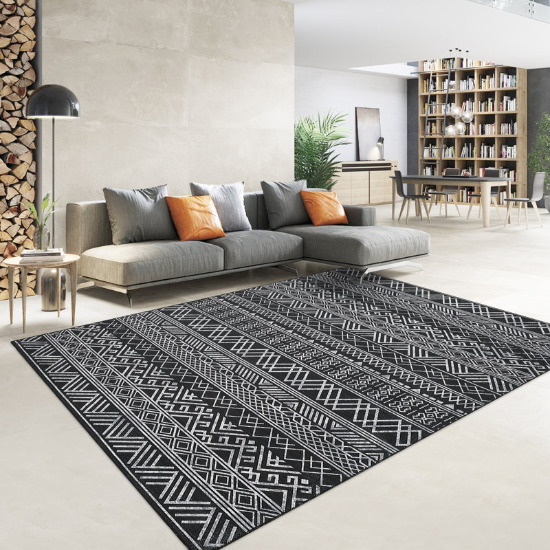 Tapis d'intérieur moderne Boho, Rectangle 9 pi x 12 pi