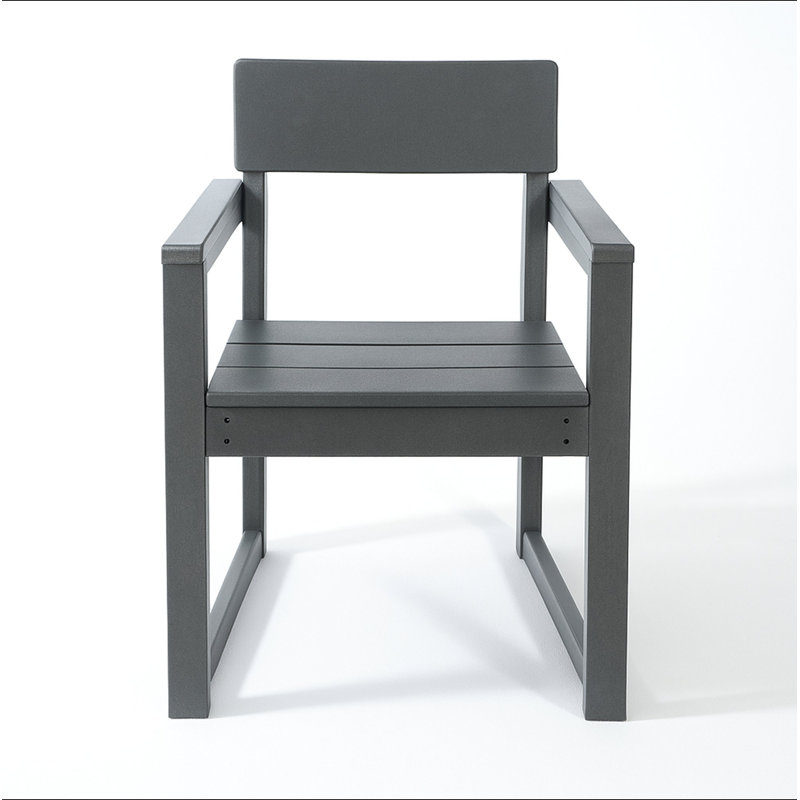 Fauteuils d'extérieur et de jardin en PEHD avec chaises au design moderniste, Gris