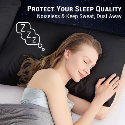 Protège-oreiller imperméable GOGREEN avec fermeture à glissière de taille standard, rayonne de refroidissement en bambou, housse de coussin, housse de protection contre les acariens et les allergènes (2 paquets, blanc)