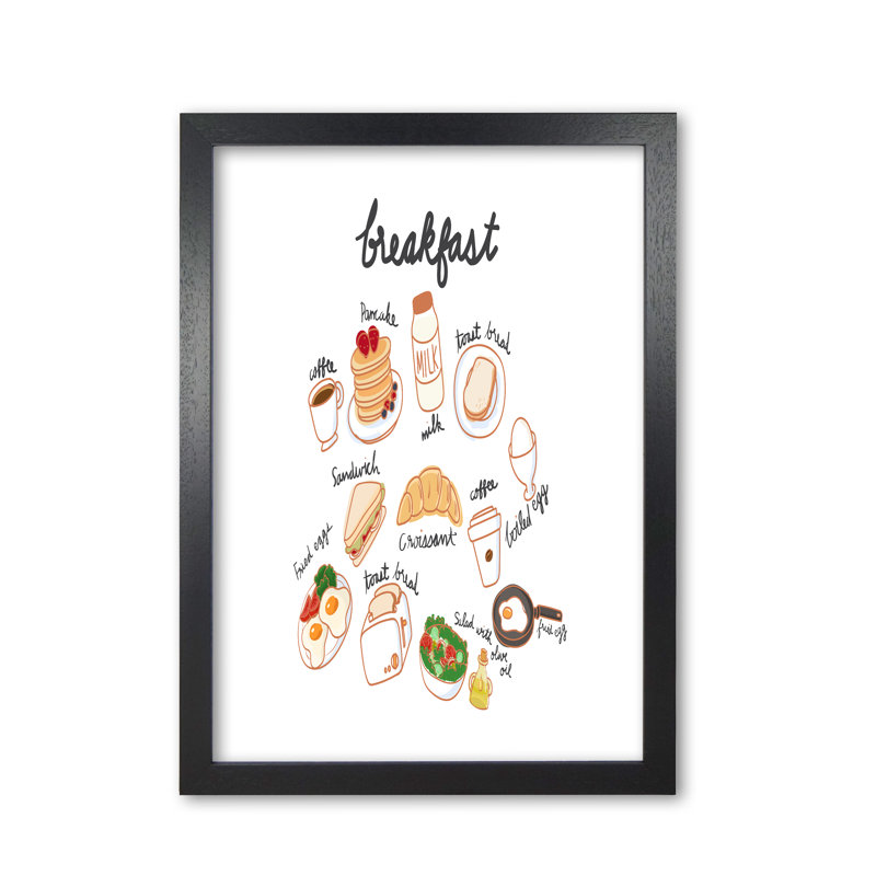 Breakfast Collection Landscape - Print, Black Grain Frame, 30 cm H x 21 cm W x 5 cm D