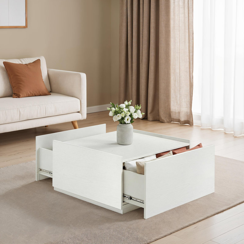 Table basse à 2 tiroirs Robin, White
