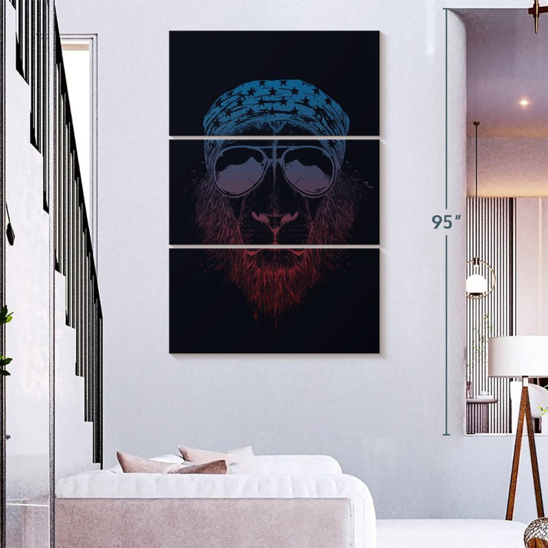 Brampt Wild Lion Dark, 74" H x 48" W