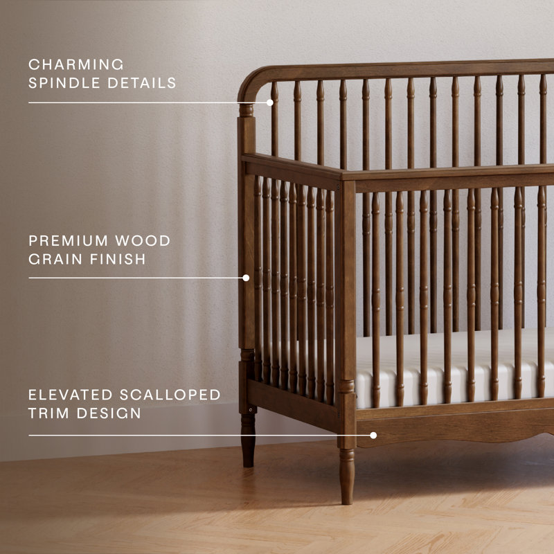 Liberty 4-in-1 Convertible Spindle Crib, Natural Walnut