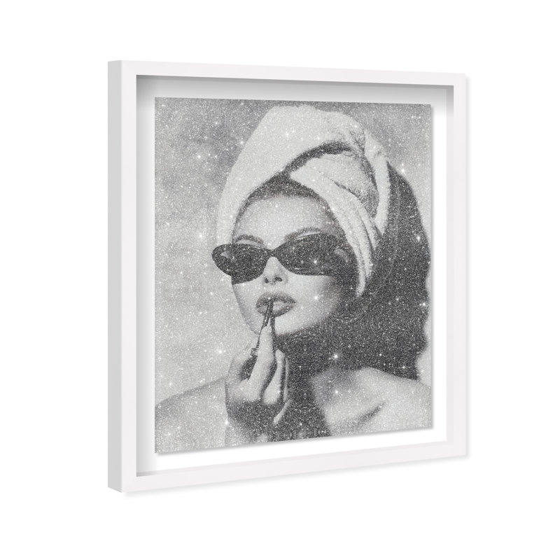 Retro Vanity Vibe Shadowbox Fashion Print by Oliver Gal, Black Frame, 16 x 20, 31.5"H x 25.5"W, White Shadowbox