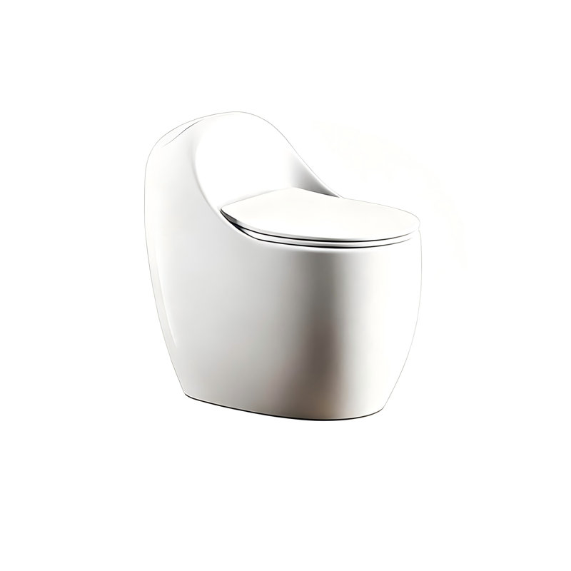 12" Rough-In 16.14"Seat Height Integrated Egg Toilet with Armrest, Siphon Flush System, Odour-proof, Quiet Powerful Flush for Household