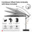Parasol en porte-à-faux avec base, gris-1679387305