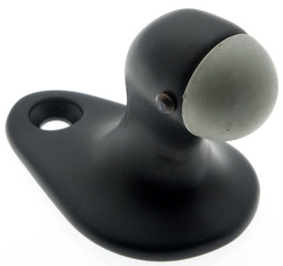 Gooseneck Solid Brass Floor Mount Stop, Matte Black