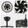Angelyca 18 in. Black Rattan Caged Ceiling Fan with Light Kit and Remote