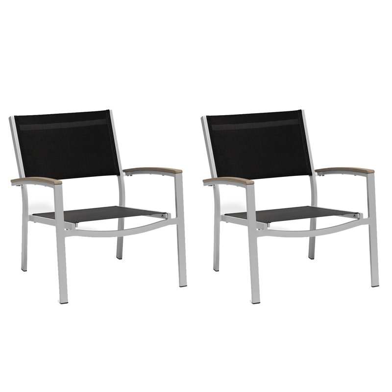 Travira Sling Lounge Chair, Black, Teakwood Vintage