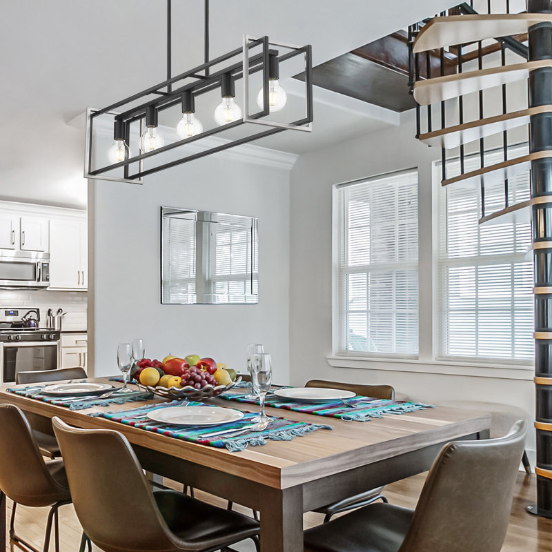 Isiah 5 - Light Kitchen Island Pendant, Pewter Accents