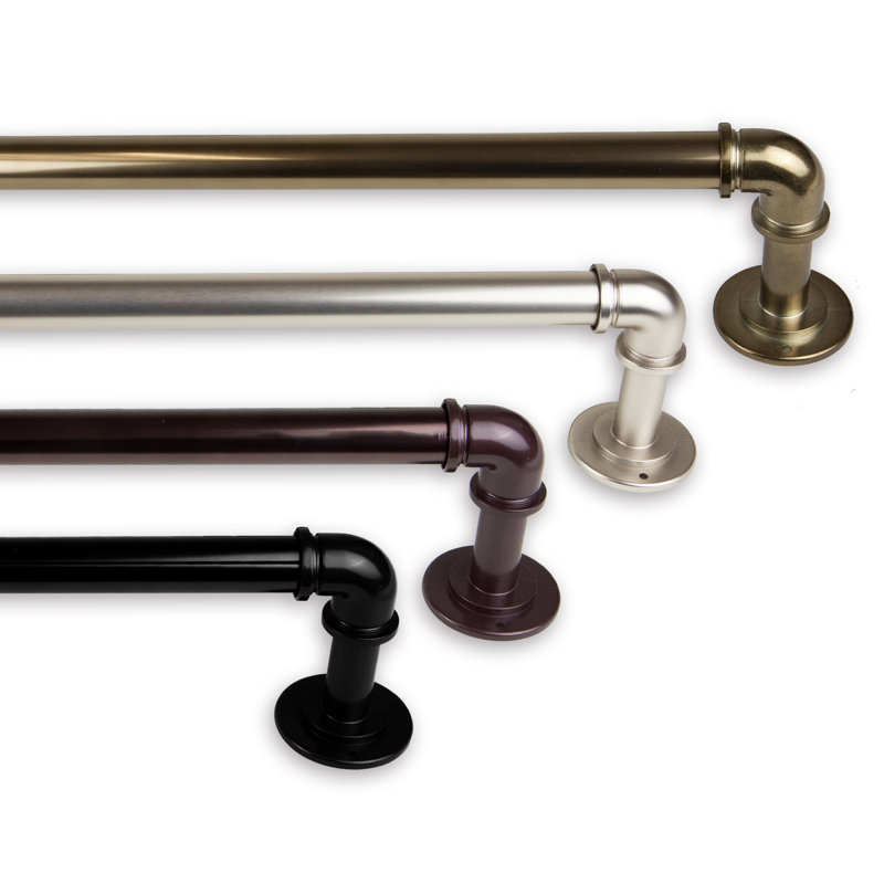 Neasa Single Curtain Rod, 48" - 84", Black