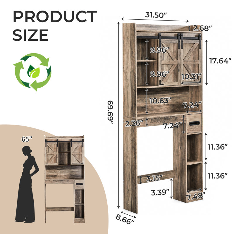 Armoire de rangement Farmhouse Barn, Noyer