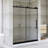 56-60 "W X 76" H Single Sliding Frameless  Shower Door In Matte Black Finish-116309925