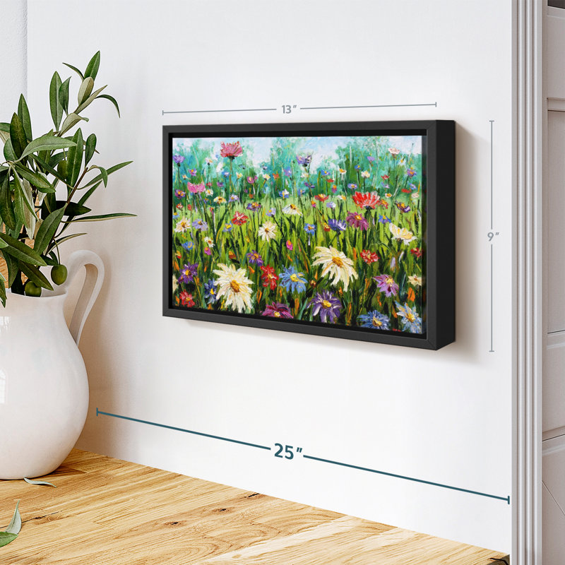 Fleurs sauvages impressionnistes, reproduction sur toile, H 9 po x l 13 po