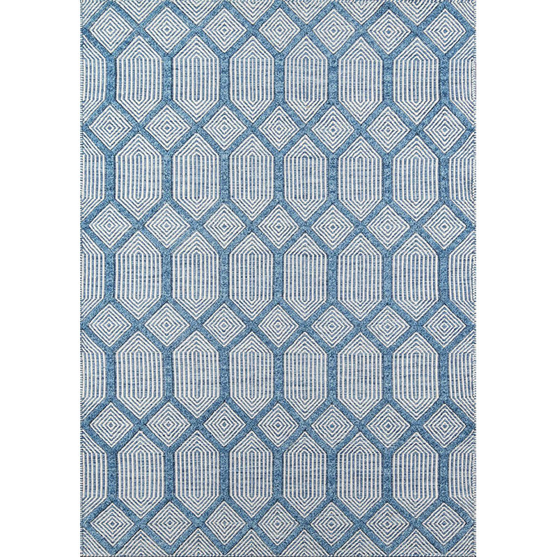 Shay Wool Geometric Indoor / Outdoor Rug, Rectangle 5' x 8'