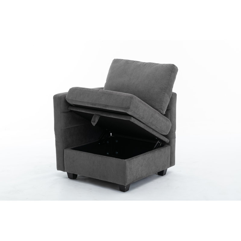 Canapé-lit rembourré 58,26 po Toxi, Polyester gris foncé