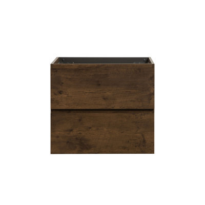 Armoire murale sans lavabo - 24 W-105, couleur noyer, 2 tiroirs, préassemblée, fermeture silencieuse, couleur charme élégant, apparence sophistiquée