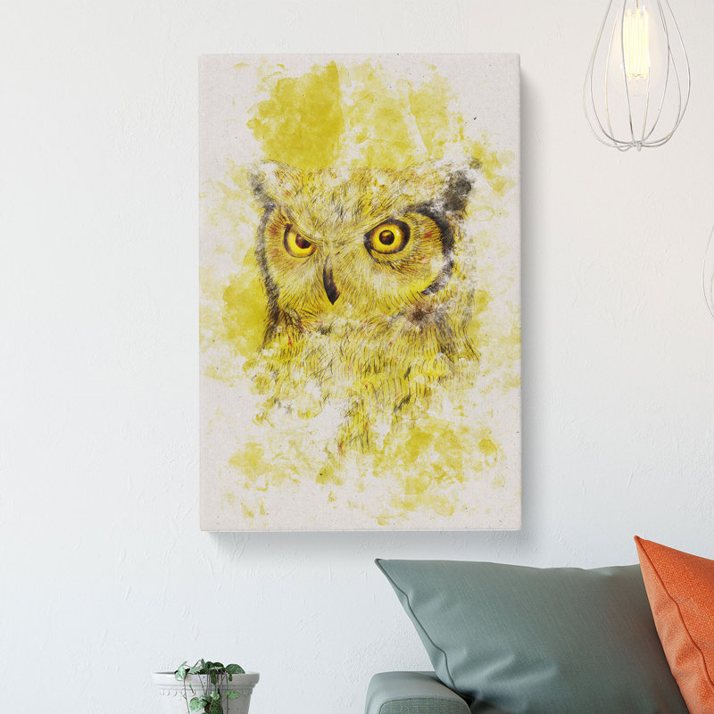 Sketch Of An Owl - Wrapped Canvas Painting, 91cm H x 60cm W x 3cm D