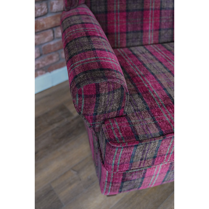 Bartee Wingback Chair, Hot Pink/Brown