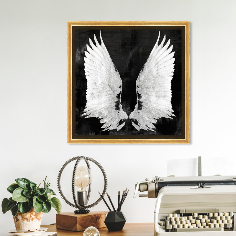 " My Night Wings " Painting Print, 12" H x 12" W x 1.5" D, Gold