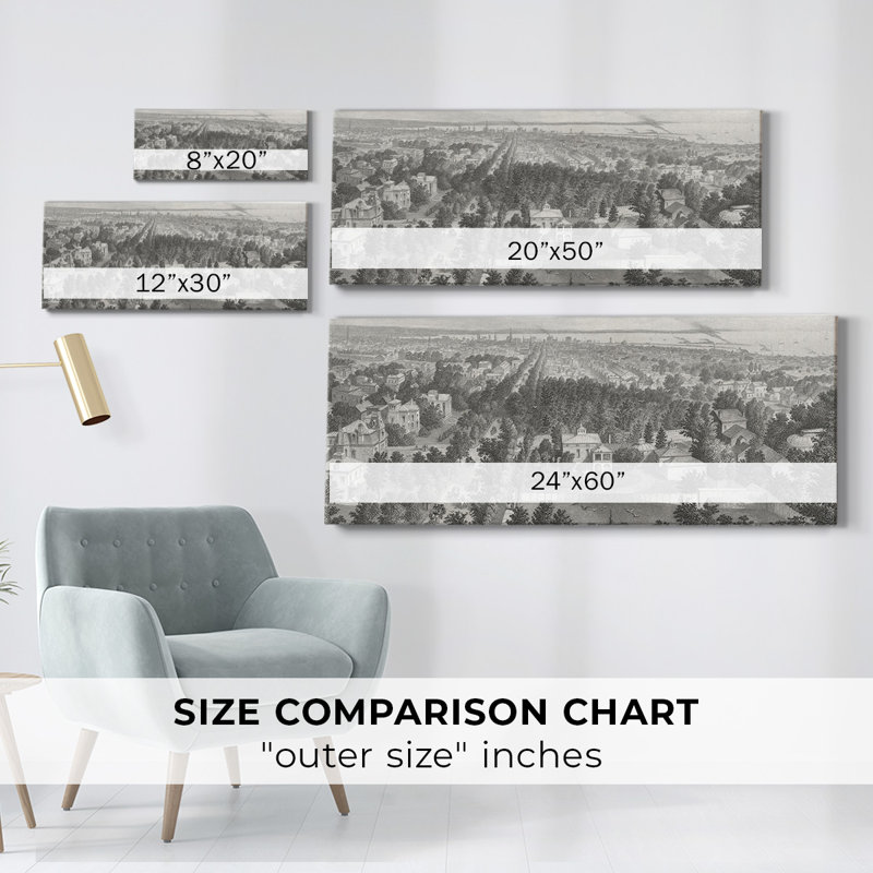 City of Buffalo sur impression sur toile, H 12 po x l 30 po x P 1,5 po