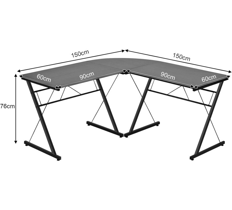 Riko Rectangle 2 Person 150cm L Modular Computer Table