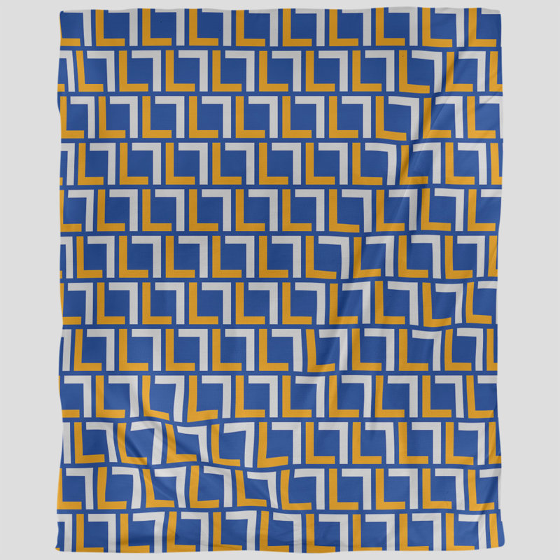 Housse de couette simple, Housse de couette pour lit simple, Bleu / or / blanc, Polyester brossé