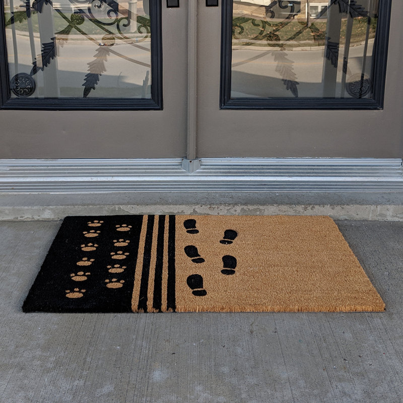 Tapis d’extérieur anti-dérapant naturel coco Circleville, Rectangle 2 pi x 3 pi