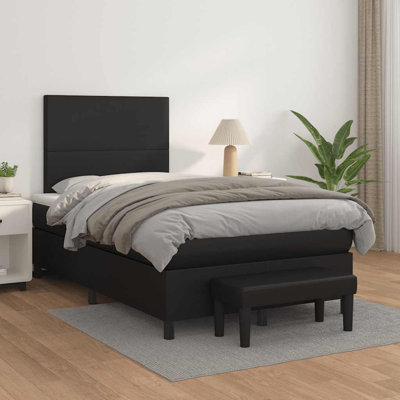 Lit sommier avec matelas Vidaxl noir, blanc