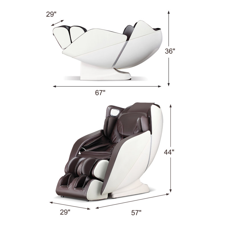 Fauteuil de massage inclinable électrique en similicuir, Similicuir brun