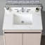 Meuble-lavabo en pierre frittée blanche de 37 po à 4 po, évier central rectangulaire, trous de robinet pré-percés et plateau indispensable avec accessoire pratique