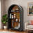 4-tier Arched Top Open Bookshelf With 2 Staggered Interior Shelves And Sturdy Legs-2049999436