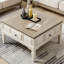 Table basse carrée en bois massif blanc