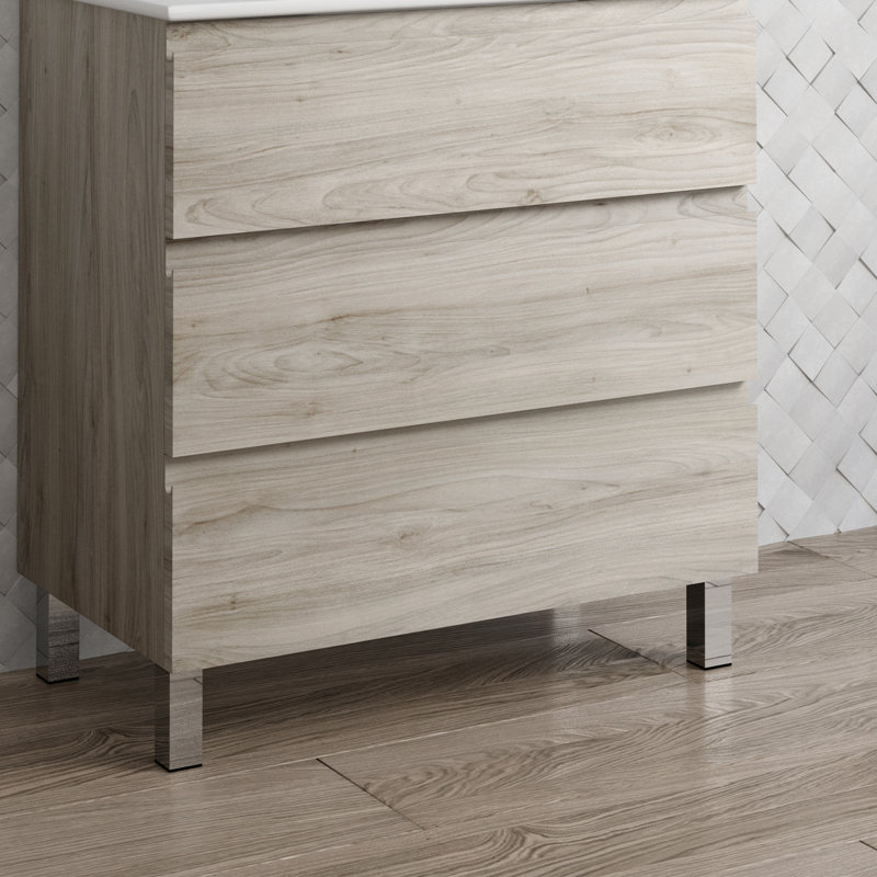 Base de meuble-lavabo simple Costa 32 seulement, Pin