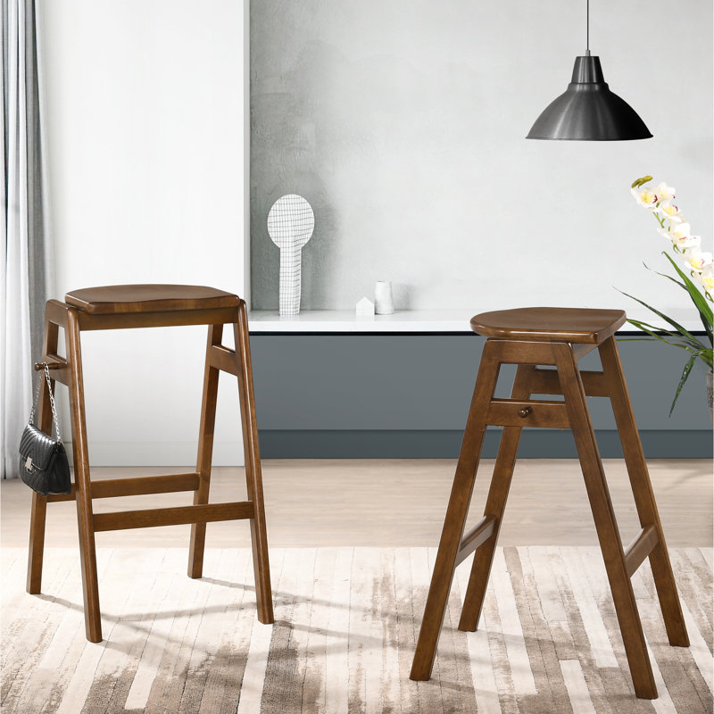 2 pièces de tabourets de comptoir empilables Mid-Century modernes