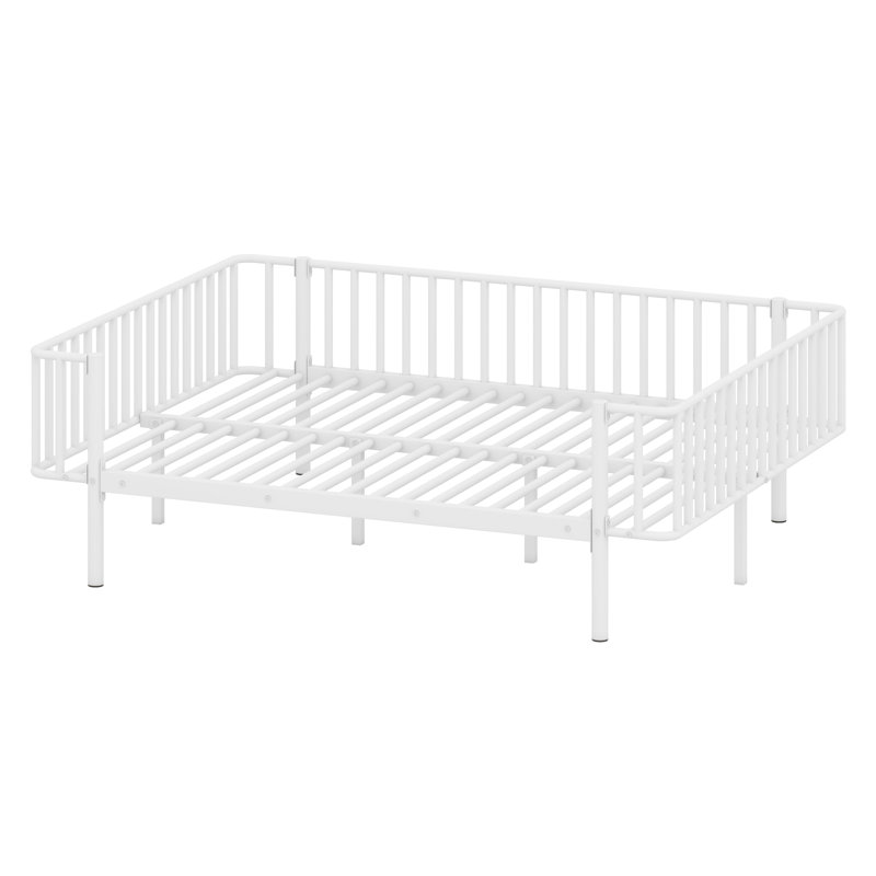 Durable Daybed Frame Featuring Solid Slat Base and Sofa Functionality, White