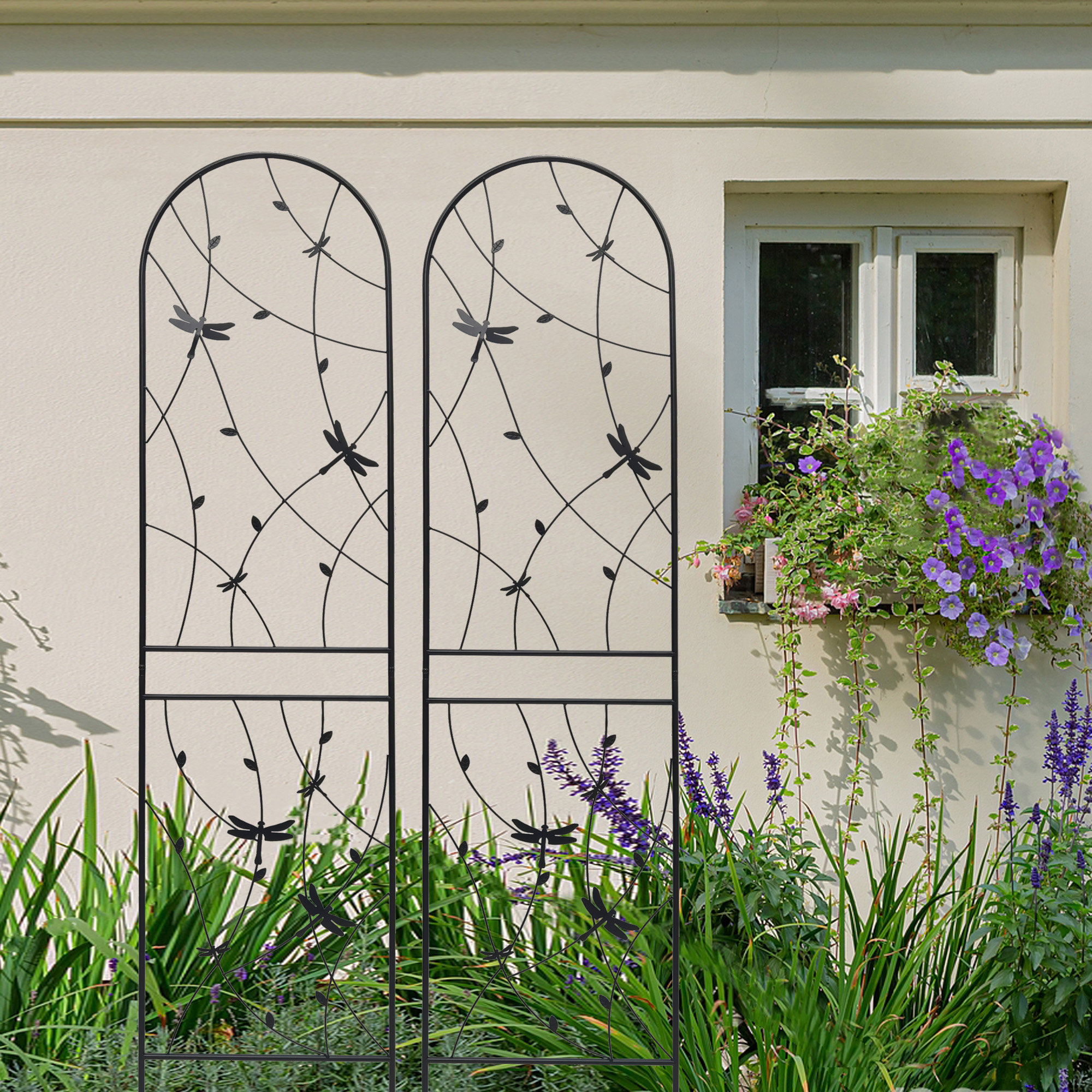 Red Barrel Studio Metal Garden Trellis - Rustproof Trellis for Climbing ...