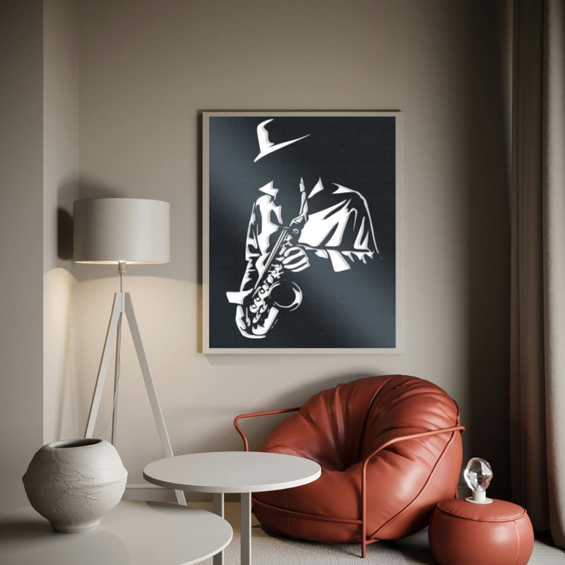JASPER-Jazz Wall Art-, Black