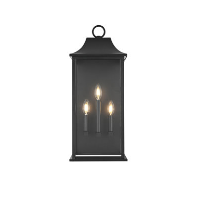 Hanover 10 inch Outdoor Wall Sconce in Black