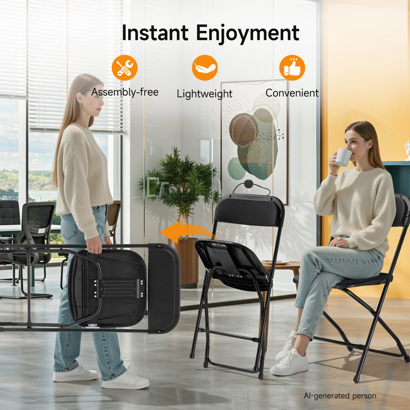 Ensemble de 6 chaises pliantes Alverta, capacité de 550 lb, 6