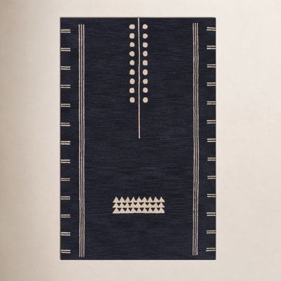 Sameer Navy Sand Hand-Tufted Wool Rug