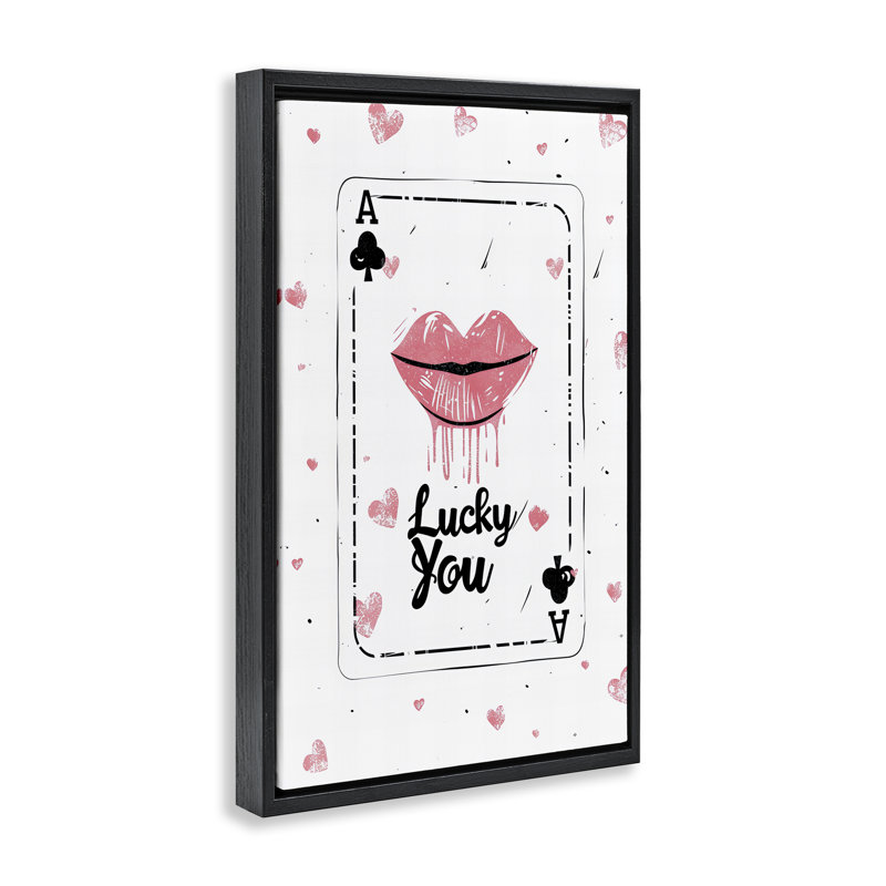 Cadre flottant Lucky You, par LSR Design Studio, Cadre flottant noir de jais, H 25 po x l 17 po